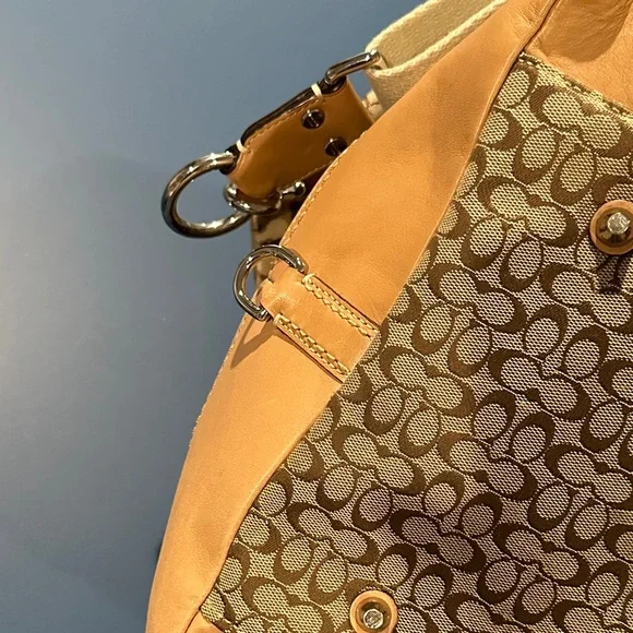 Coach Brown Canvas Signature Travel Bag & Makeup tote - Picture 11 of 16